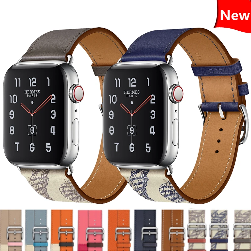 Кожаный ремешок для наручных часов Apple watch, версии 4, 42 мм, 38 мм, версия один тур Браслет, ремешок на запястье для наручных часов Iwatch серии 5/4/3/2/1 44 мм 40mmAccessories