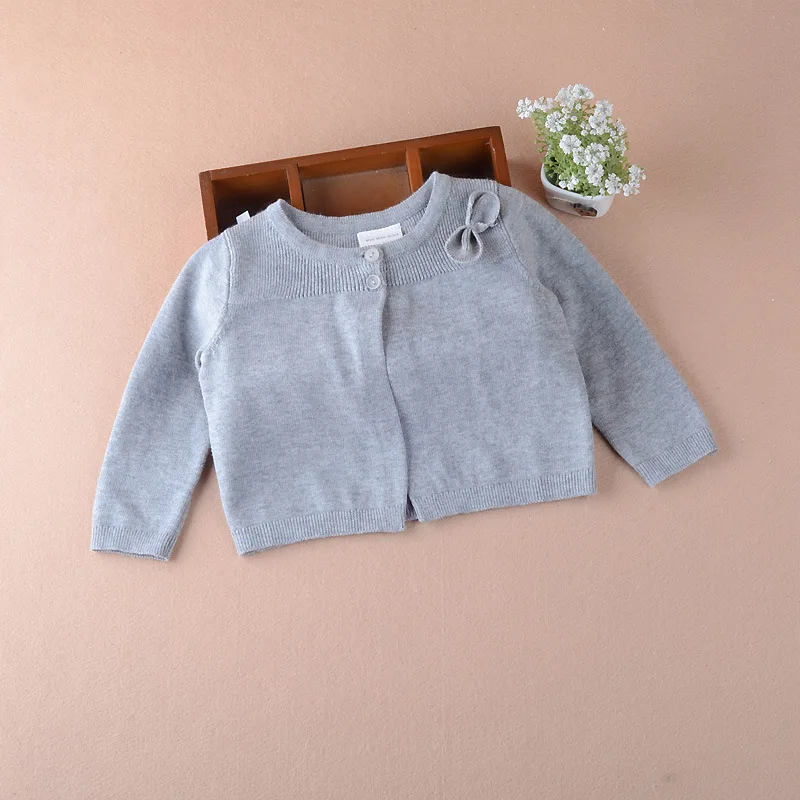 2021 серый свитер для маленьких девочек кардиган Весенняя верхняя одежда на одной