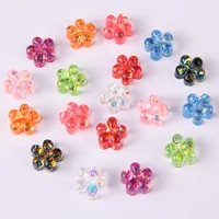 boliao 20pcs 1212mm flower shape resin contains glitter transparent flat back earring accessories decoration r267