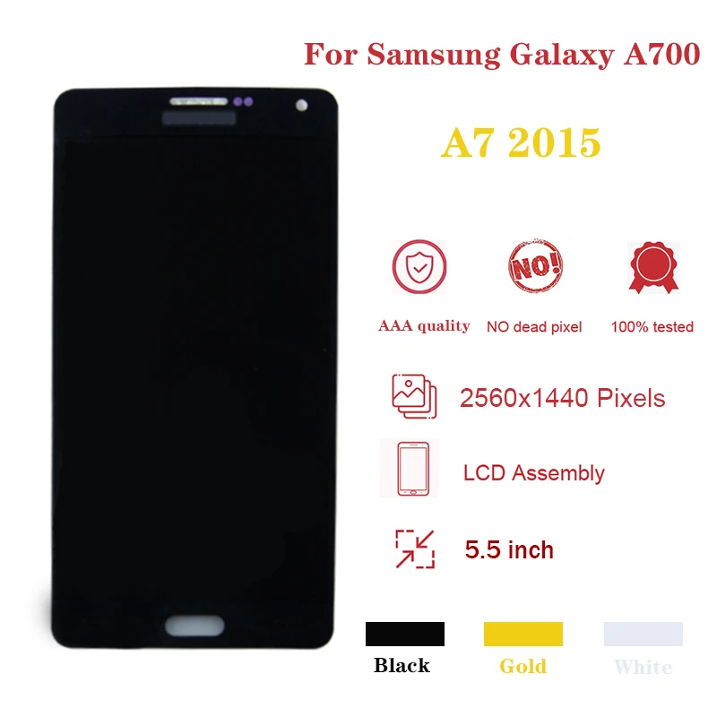 ЖК-дисплей 5 ''для Samsung Galaxy A7 2015 A700H A700F сенсорный ЖК-экран с дигитайзером в