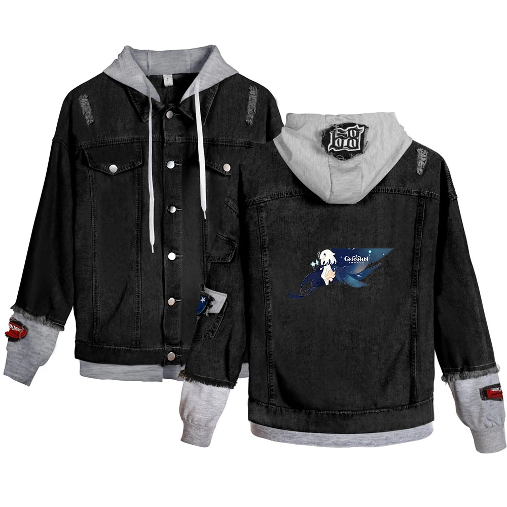 Джинсовая куртка Game Genshin Impact для мужчин и женщин модные джинсовые куртки с