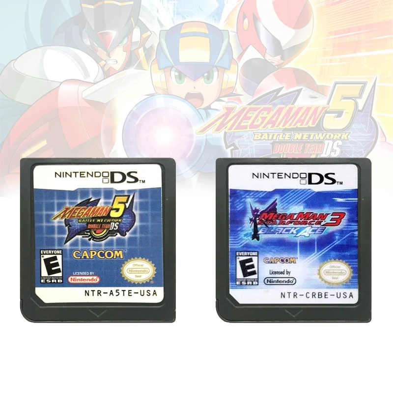 

Video Games Cartridge NDS Game Console Card for Nintendo DS 2DS 3DS Mega Man Games Series Battle Network 5 Double Team