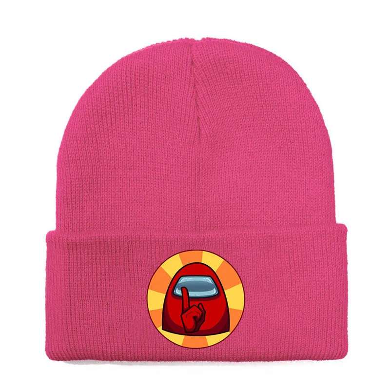 

Children Girls Among us Game Peripheral Woolen Hat For Kids Boys Knitted Hat Couples Cold Proof Keep Warm Short Melon Caps Hot