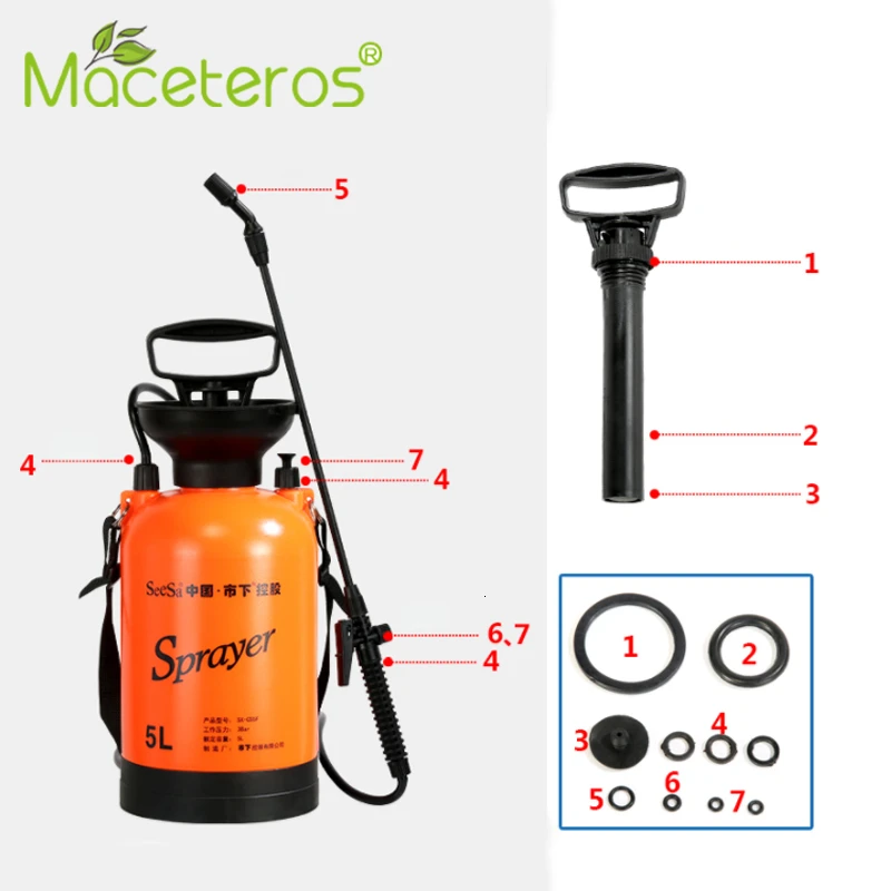 MACETEROS 5 л Оранжевый Распылитель плечевого типа домашний полив высокое давление