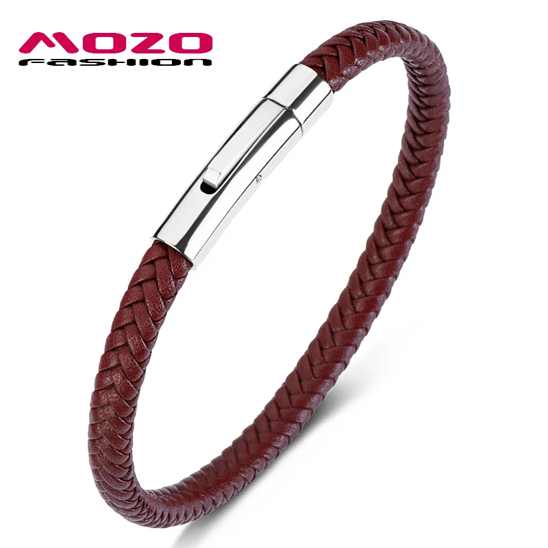 SY501-Z Mozo Fashion Для мужчин браслеты с подвесками Браслеты кожаный жгут синего цвета Смешанная плетеный браслет простые Стиль панк Человек Классический Серебряные ювелирные изделия 501 - Окраска металла: SY501-Z