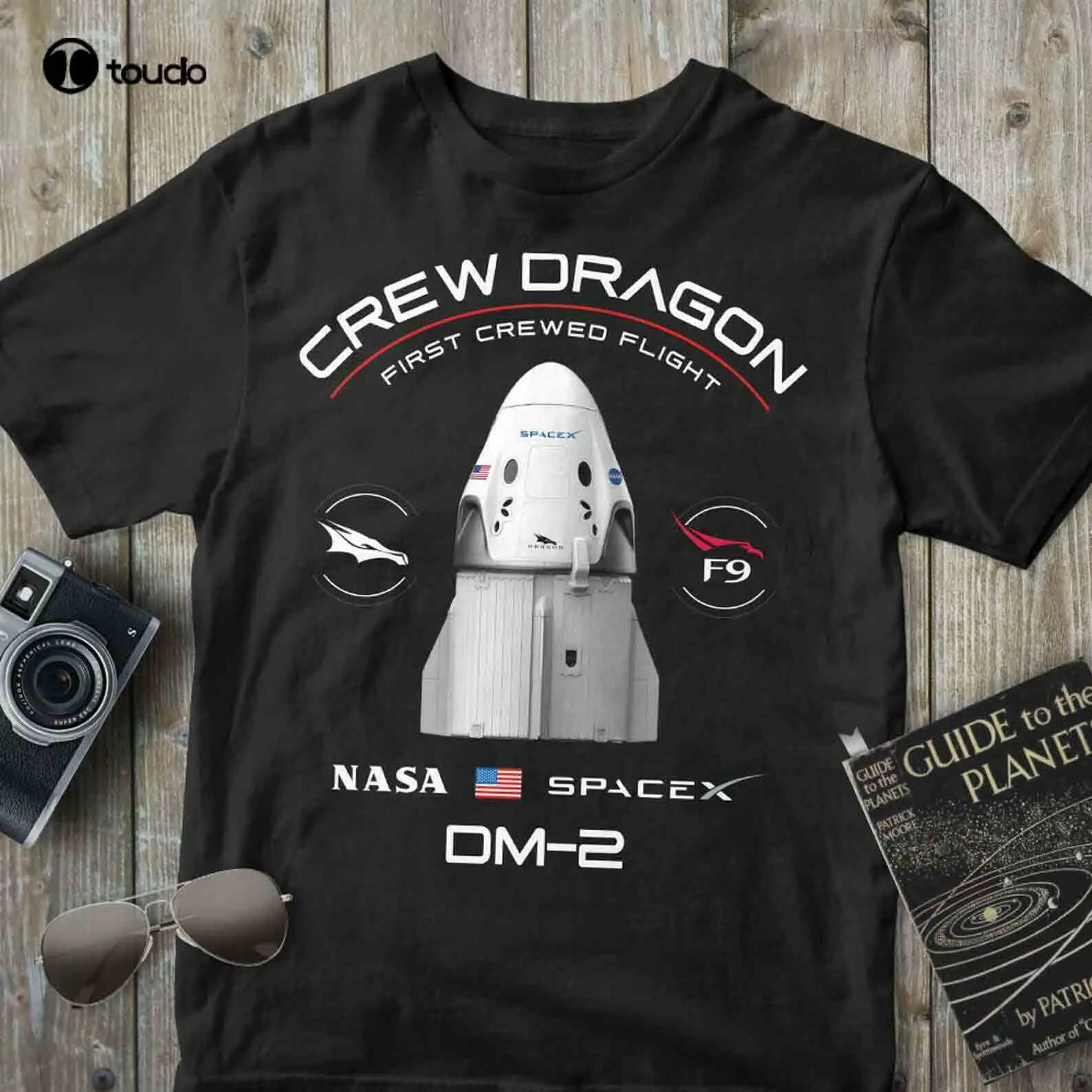 Футболка унисекс с надписью Crew Dragon Demo-2 SpaceX DM-2 | Мужская одежда