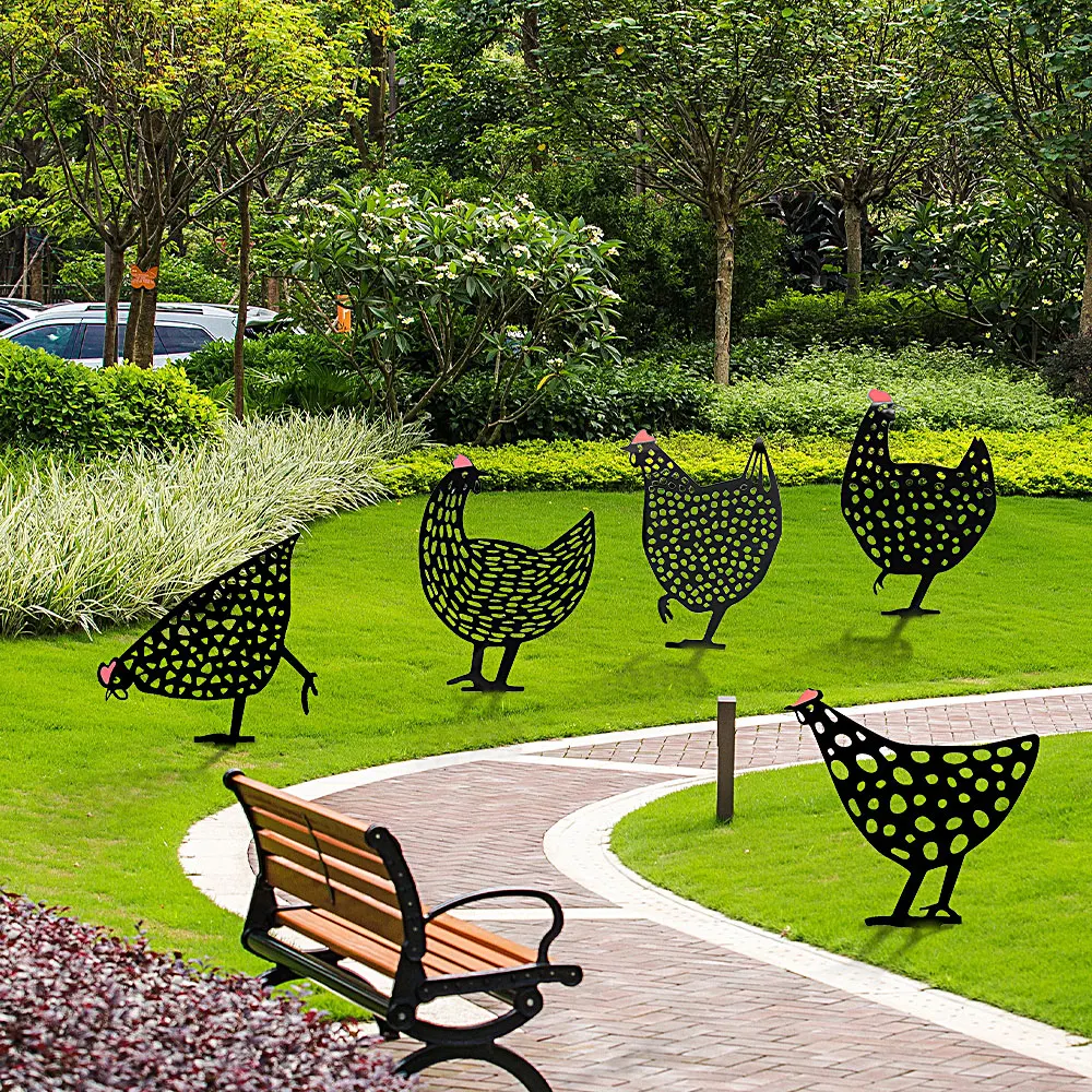 

Высокое качество прочный черный акриловый сад задний двор газон садовые украшения курица петух украшение подарок пасхальное украшение