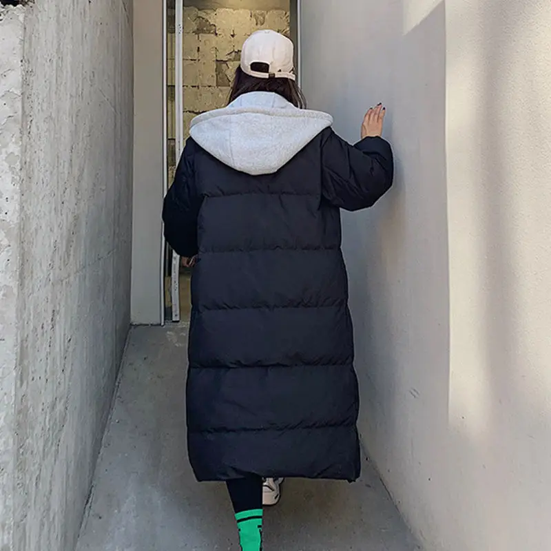 Fitaylor/Зимний хлопковый белый пуховик с капюшоном Длинный теплый на 90% белом утином