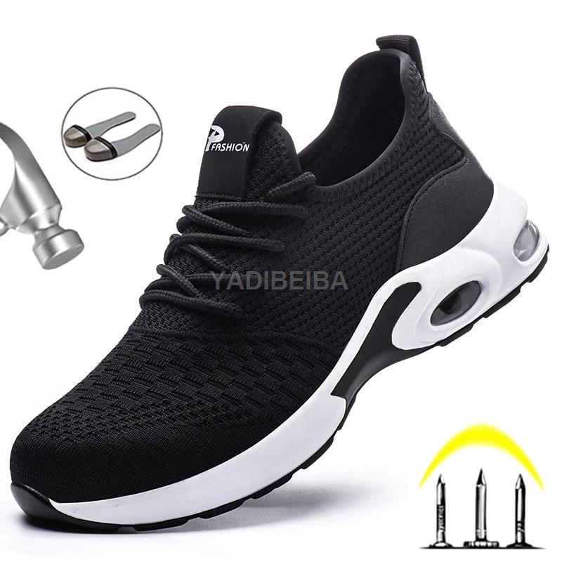 

Male Work Shoes Steel Toe Shoes Men Boots Puncture-Proof Safety Shoes Men Indestructible Work Safety Shoes Work Sneakers Male