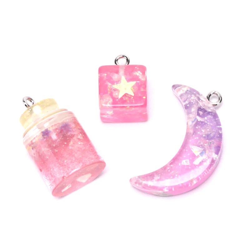 Каваи плоская задняя Смола блестящая Луна медовый горшок амулеты украшения