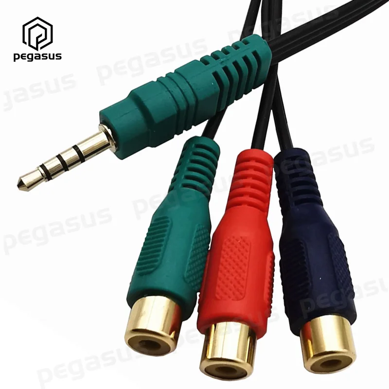 25 см позолоченный DC мм 3RCA компонентный видео RGB адаптер CBF сигнальный кабель для