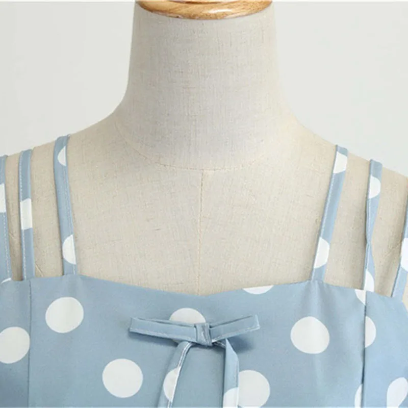 Женское винтажное платье в горошек желтое Повседневное стиле ретро с разрезами