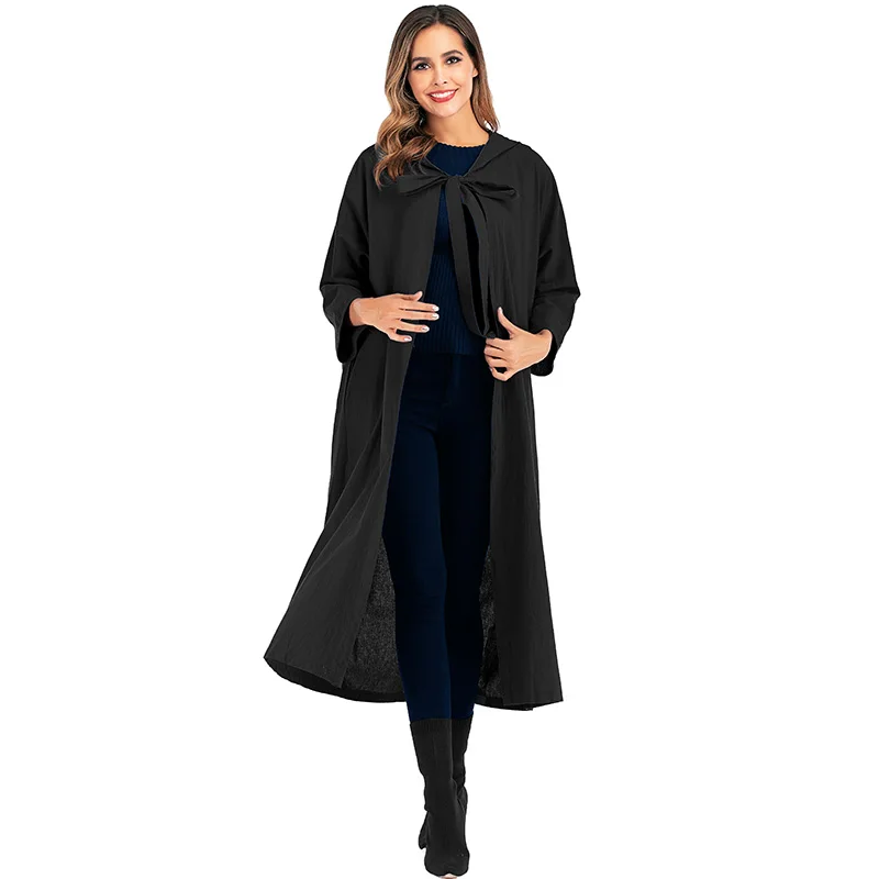 Женские весенние тонкие пончо и накидки 2020 Новое поступление Черное длинное