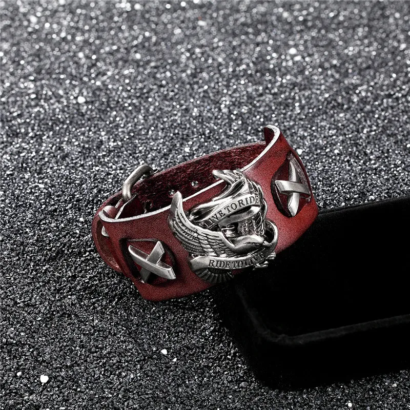 Браслет из натуральной кожи в винтажном стиле Летающий орел браслеты подвески