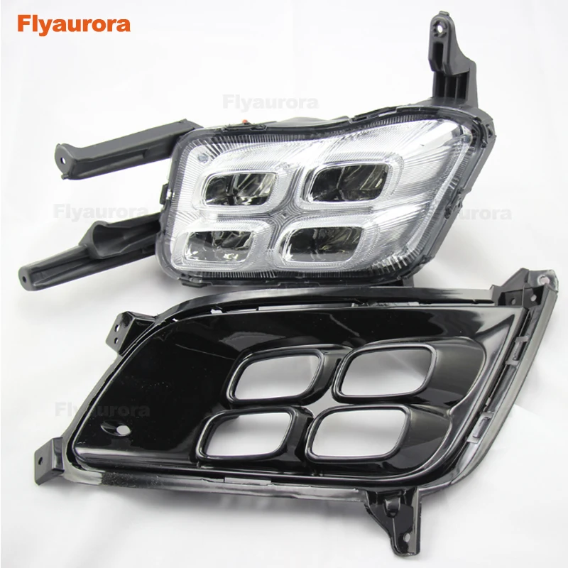 Мигающий Светодиодный дневной светильник DRL Дневной s противотуманная фара для KIA