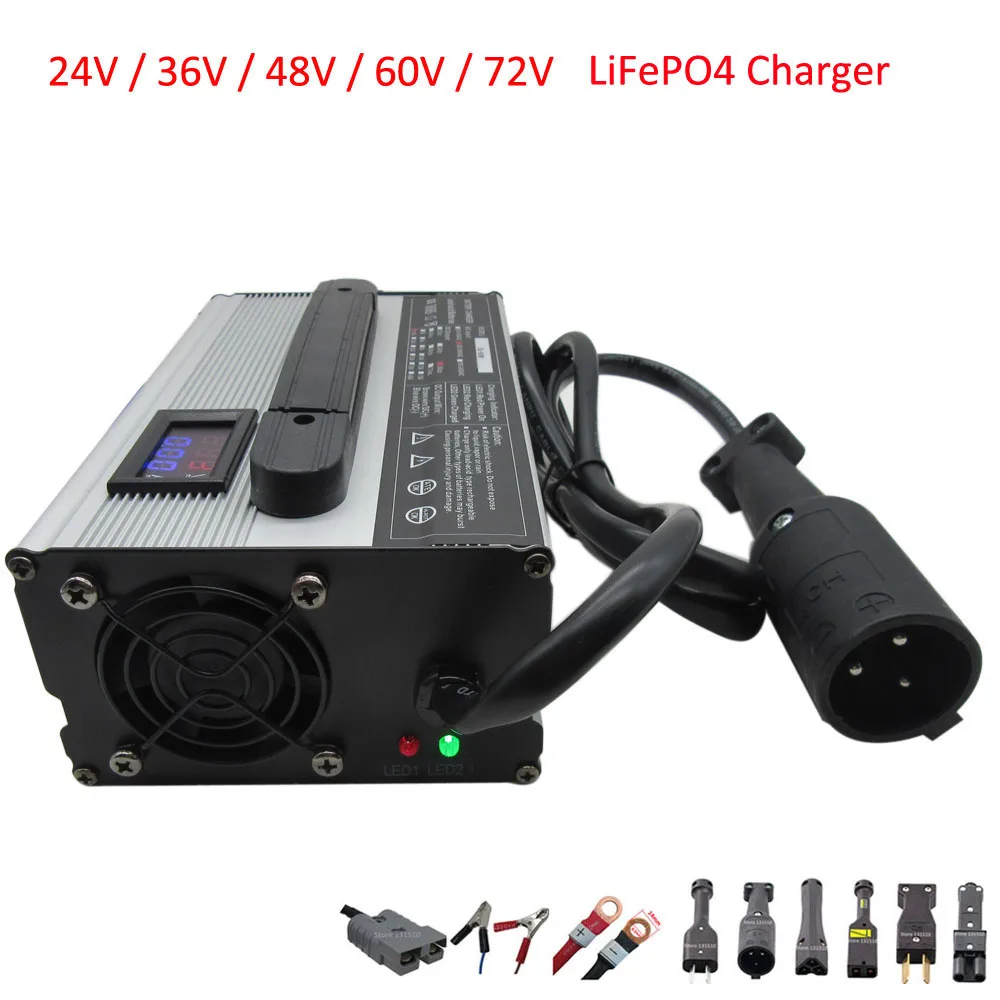900W 24V 36V 48V 60V 72V LiFePO4 Battery Charger 29.2V 25A 43.8V 20A 58.4V 15A 73V 12A 87.6V 10A Golf Cart Forklift EZGO | Электроника