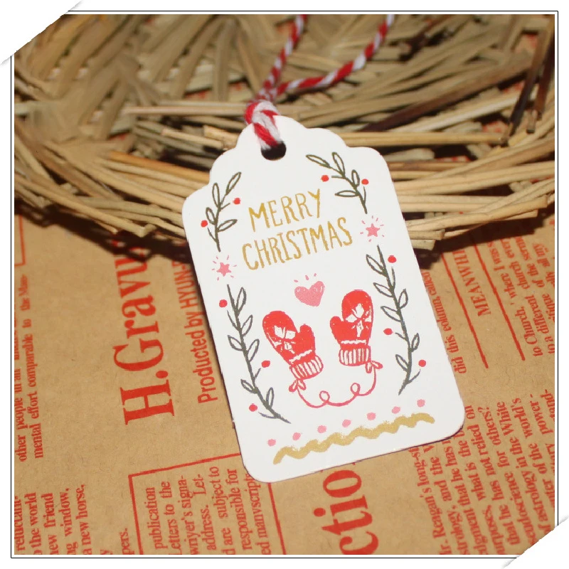 SILIKOLOVE, 50 шт в наборе, сосна веселые рождественские украшения для дома сообщение благодарность, ПРИВЕТСТВИЕ КАРТЫ Елочная игрушка в виде елочки метки украшения