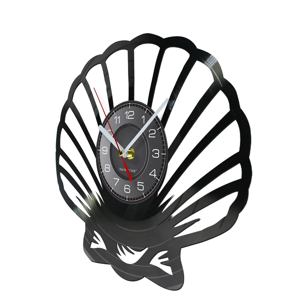 Настенные часы с виниловой пластиной морские ракушки моллюски домашний декор