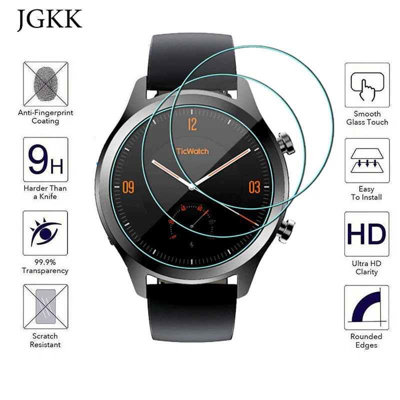 Закаленное стекло для смарт часов Ticwatch Pro / S/C2 0 3 мм 2 шт./упаковка|Защитные стёкла и