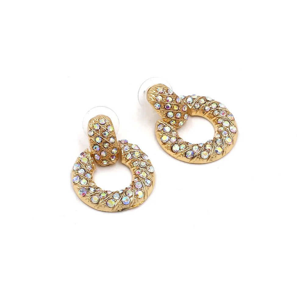 Новые серьги инкрустированные сплавом Европа и США Официальный сайт с цветными