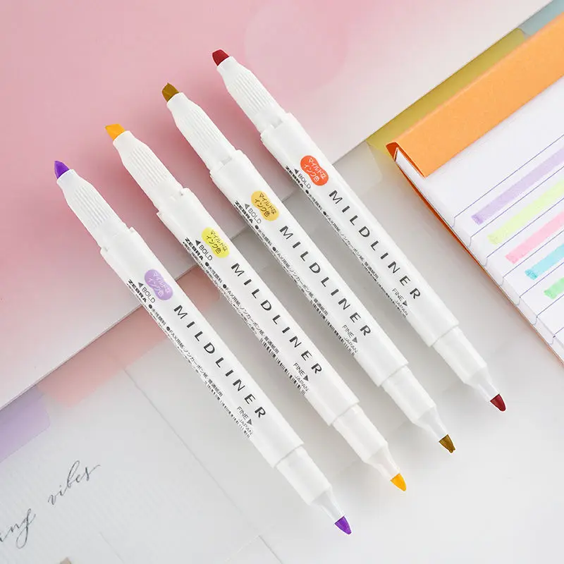 

Japanese stationery thickness double-headed highlighter soft eye protection art marker pen art supplies student account
