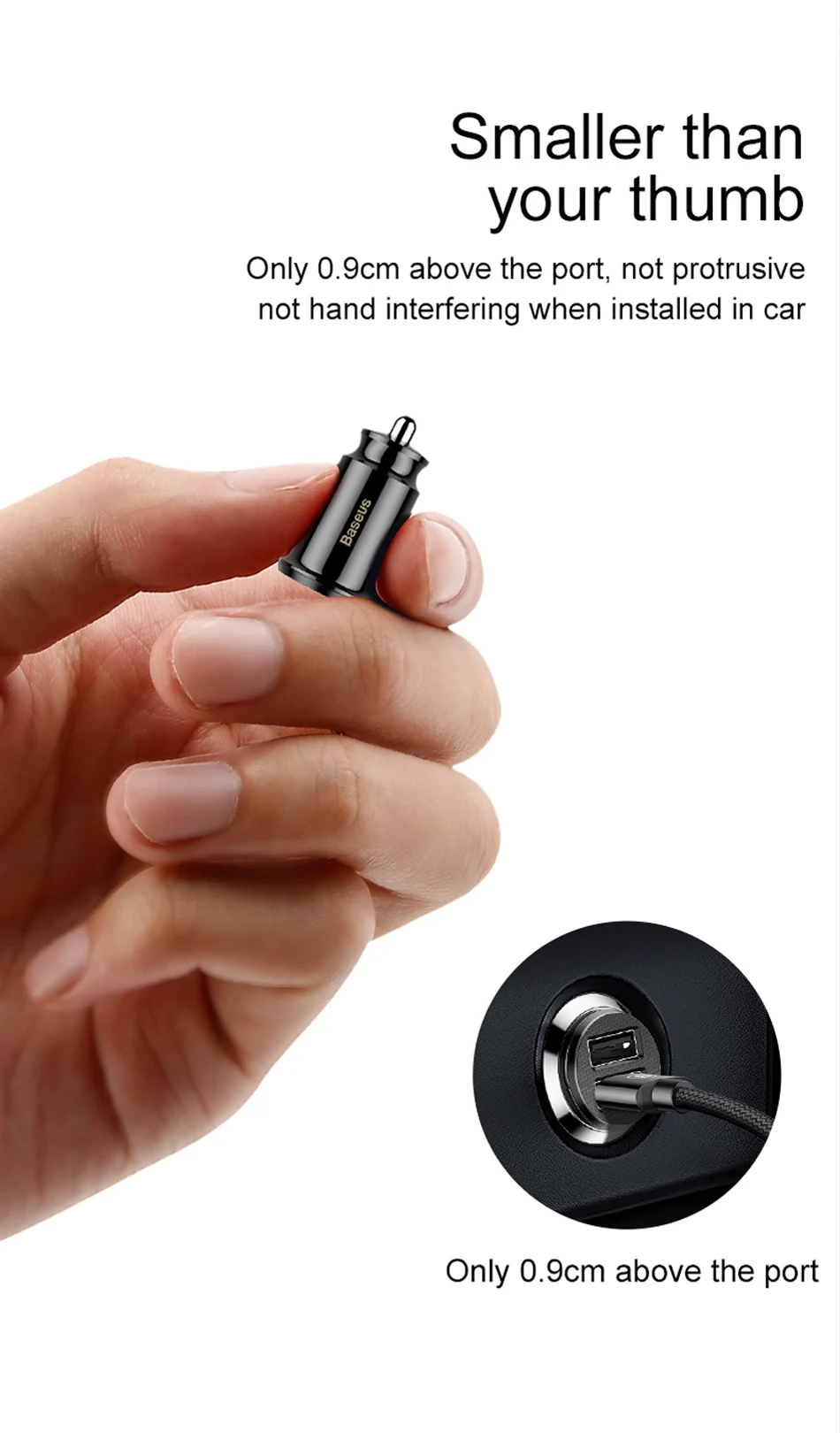 Baseus Mini USB Автомобильное зарядное устройство для мобильного телефона планшета gps 3.1A быстрое зарядное устройство автомобильное зарядное устройство двойной USB автомобильный адаптер зарядного устройства для телефона в автомобиле