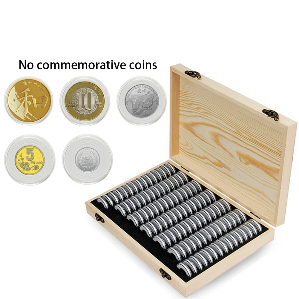 

Organizer Antioxidative Coin Storage Box Rustproof Home Wooden Display Collection Case Portable Gifts Commemorative Adjustable