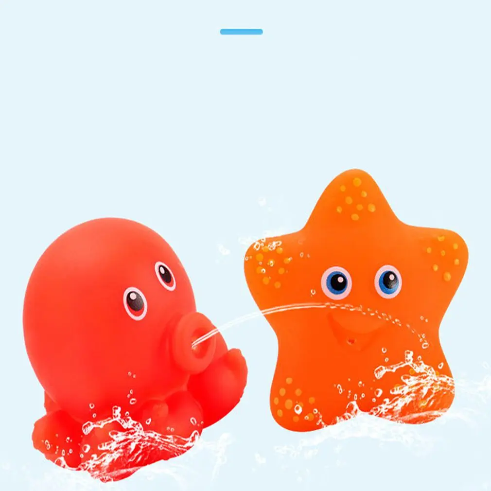 Мультяшный детский набор игрушек для ванной Распыление воды сжимаемые звучащие