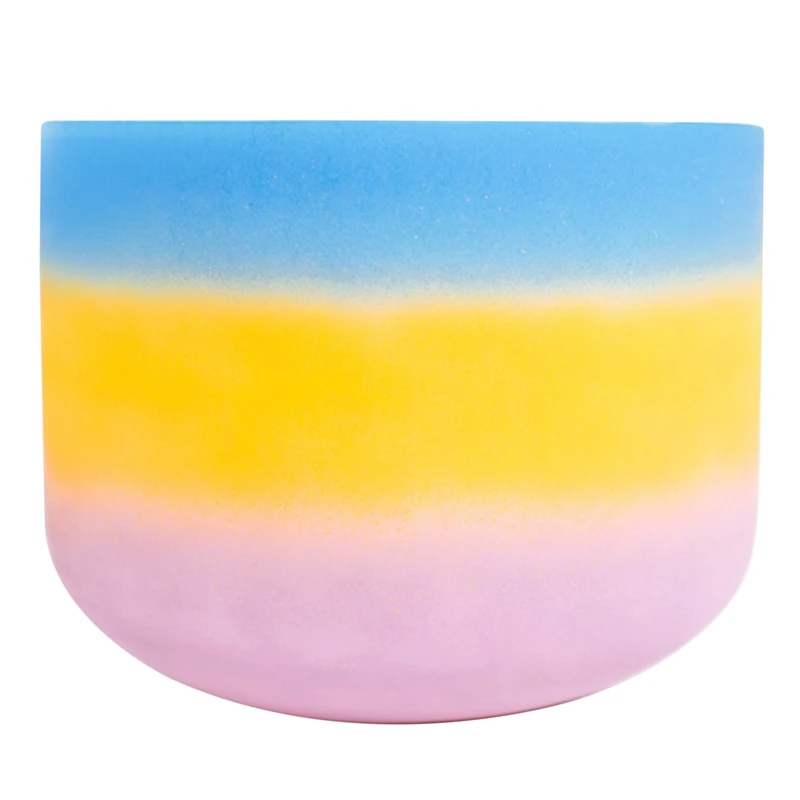 

8 Inch Rainbow Chakra Quartz Crystal Singing Bowl for Healing Meditation