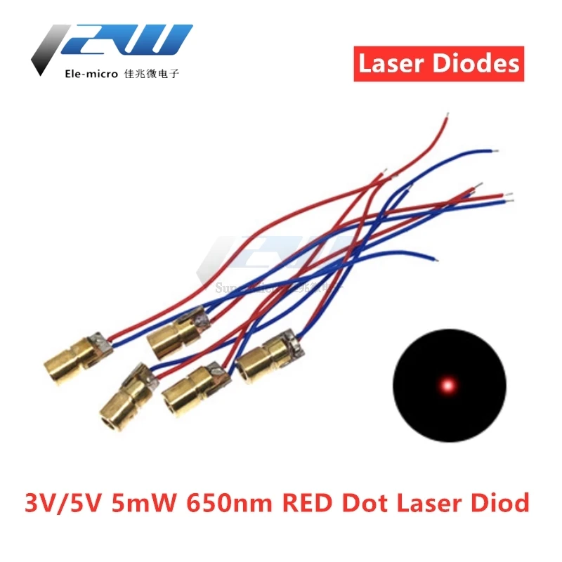 10 шт./лот Регулируемая миниатюрная Диодная лазерная указка красная точка 3 В/5 В 5