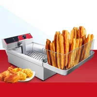 4000w large capacity electric fryer commercial frying pan fritters potato chips machine fried skewers 220v 12plus square