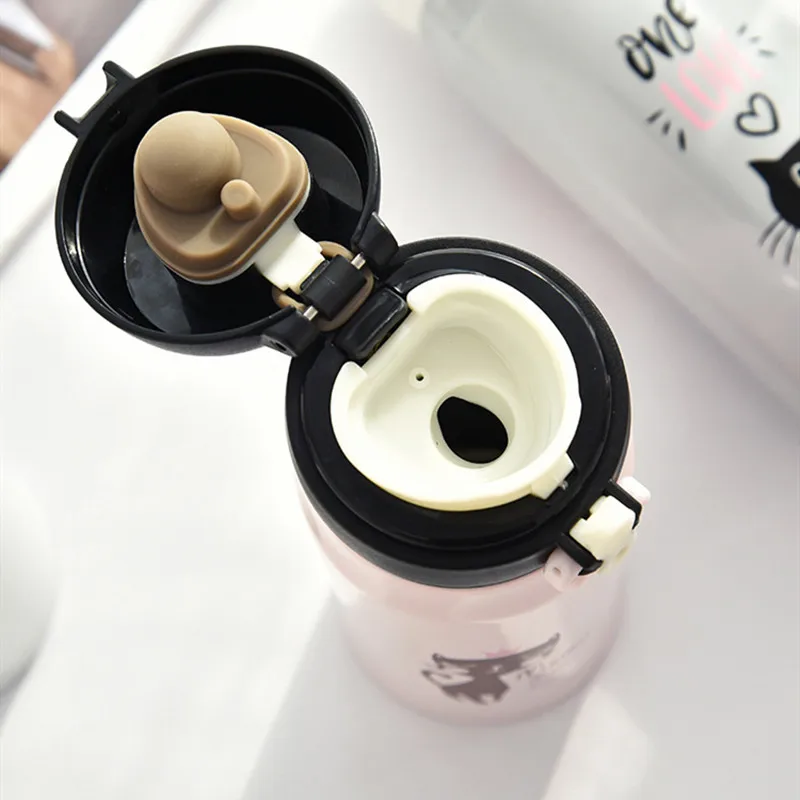 Термосы из нержавеющей стали с мультяшным котом 350 мл|Вакуумные фляги и термосы| |