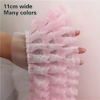 trend many colors three layer chiffon mesh tulle lace trim fabric diy doll skirt cuffs curtain edge sewing accessories material