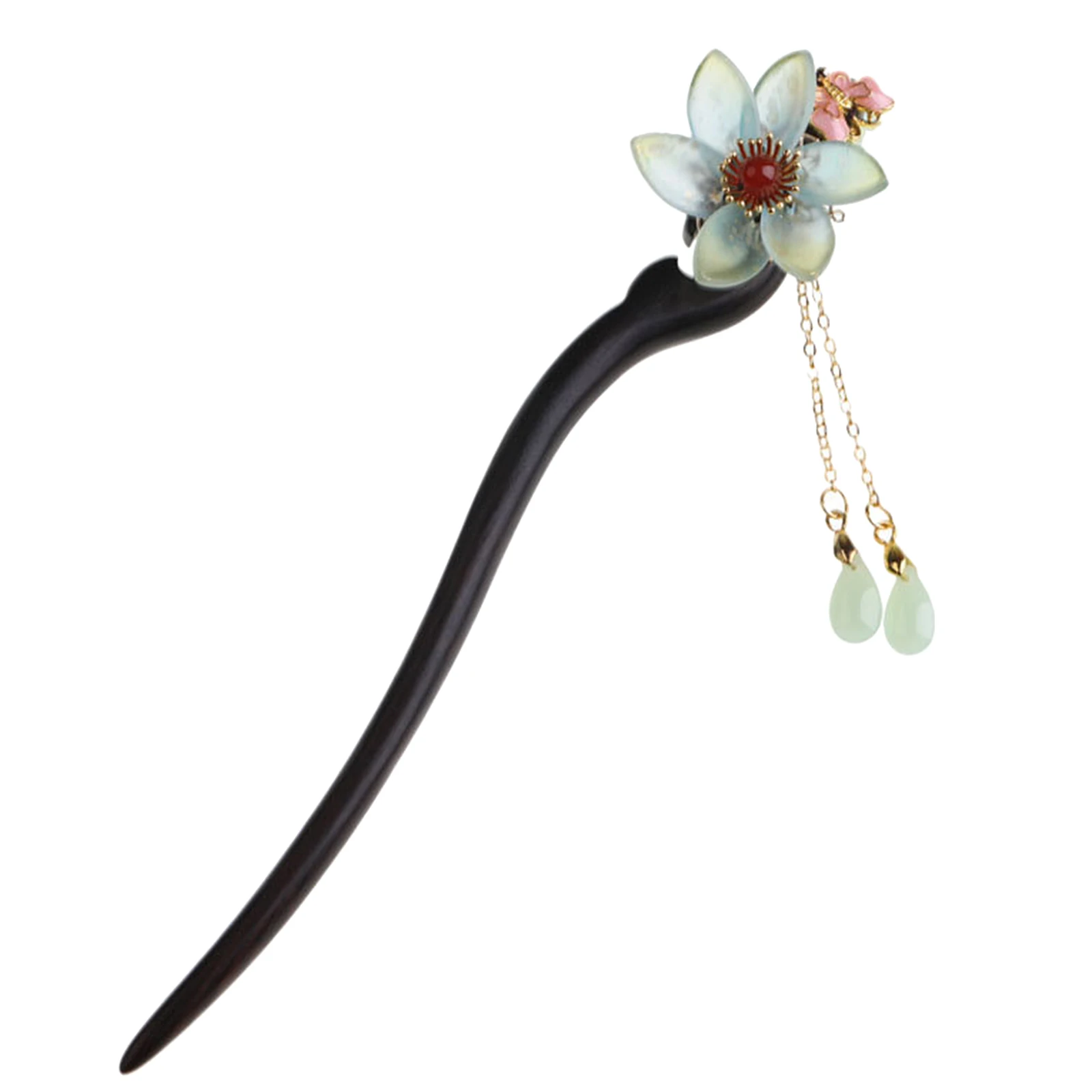 

Handmade Vintage Style Wooden Chinese Hairpin for Woman Girls Decor Black