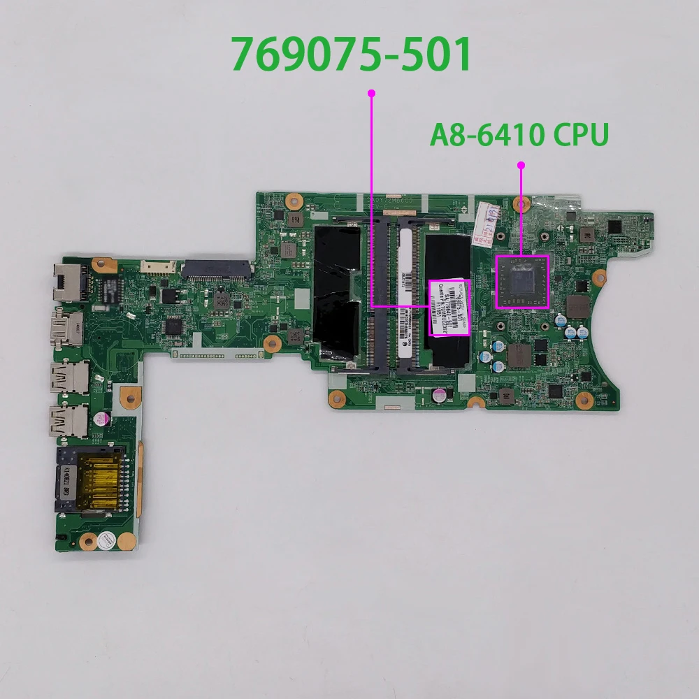 for HP Pavilion 13 13-A 13Z-A000 Series 769075-501 769075-001 DA0Y72MB6C0 A8-6410 Laptop Motherboard Tested & working perfect