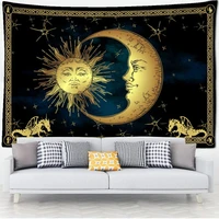 divination witchcraft moon sun black cat tapestry hippie skeleton decoration wall cloth home decoration