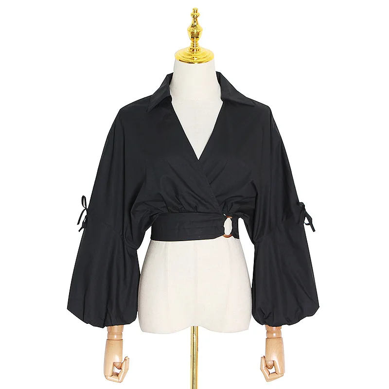 

Tide brand design sense summer new bubble sleeve loose slim back short shirt jacket women tide