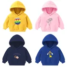 Толстовки с капюшоном для маленьких мальчиков и девочек; Хлопковая Детская толстовка с длинными рукавами и рисунком; Коллекция 2021 года; Сезон весна-осень; Детская одежда с капюшоном; Одежда для девочек