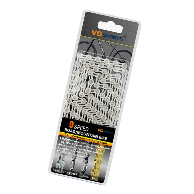 

Vg Sports Ultralight 9 Speed Bicycle Chain Bike Chain Half Full Hollow 116L Mountain Mtb Road Bike Chains