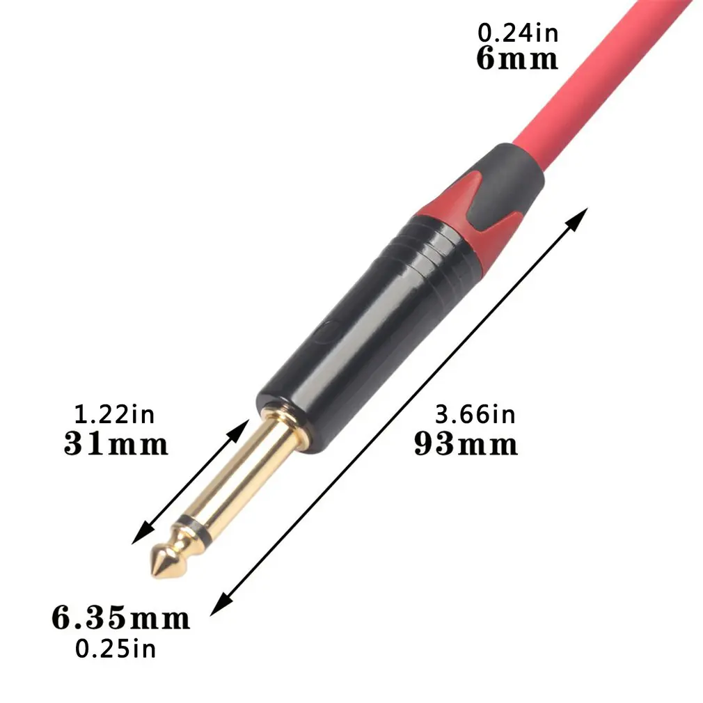 Аудиокабель штырь-штырь 6 35 мм для гитарного миксера усилитель басов 3 м/5 м/10 м