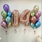 Латексные воздушные шары, металлический хромированный шар 10 дюймов, для детей и взрослых, для дня рождения, юбилей, новогодний декор, глянцевые металлические шары