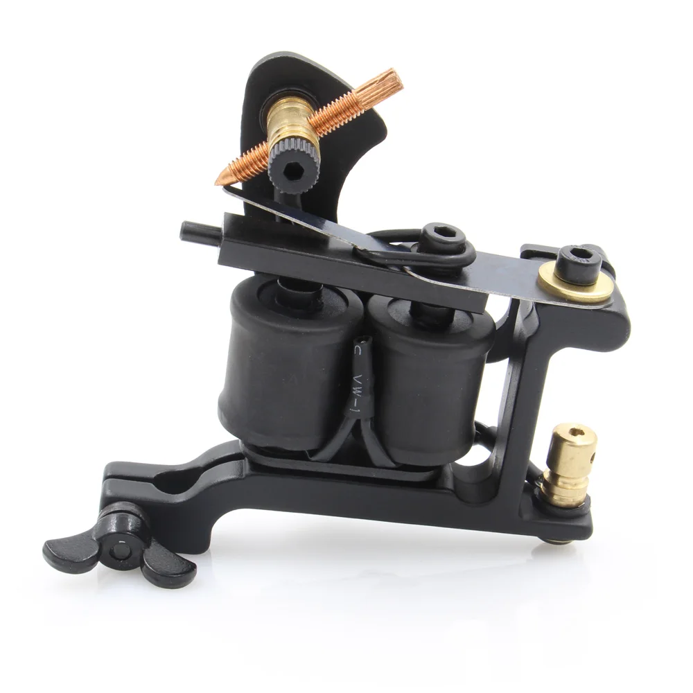 Тату-машинка с 10 катушками черные тату-пистолеты |