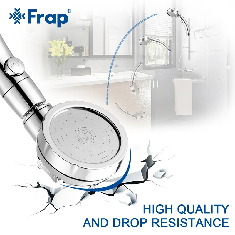 Frap трехступенчатая Регулировка водосберегающая круглая душевая головка ABS