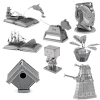 3d metal puzzle bird house carton people cyberman dalek robot dog model kits assemble jigsaw puzzle gift toys f