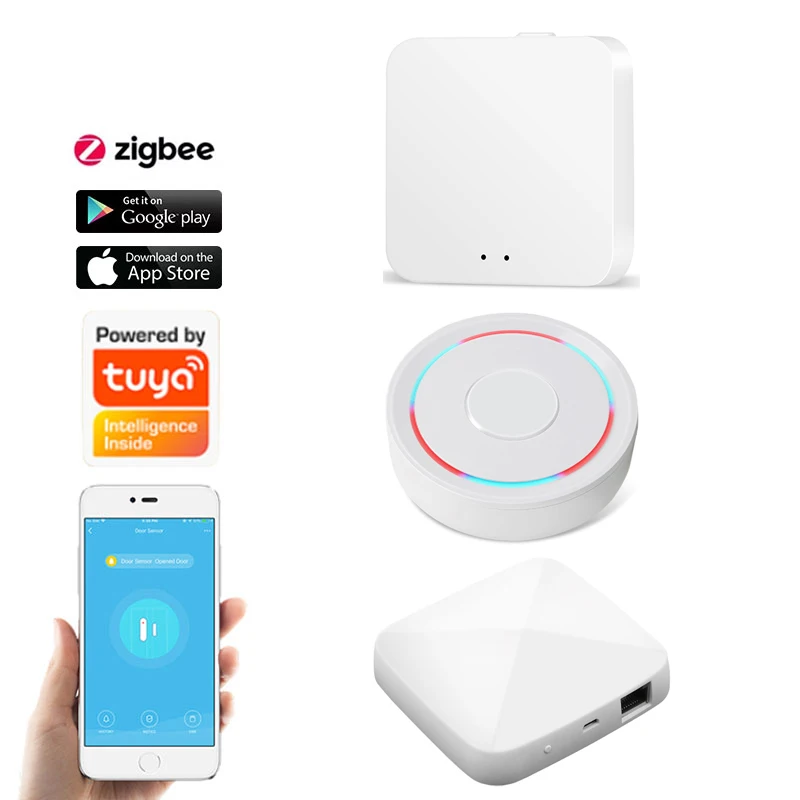 

Tuya Gateway ZigBee WiFi Bluetooth-compatible Mesh Gateway Hub Smart Home Control For Tuya Smart Life App Alexa Google Home Hub