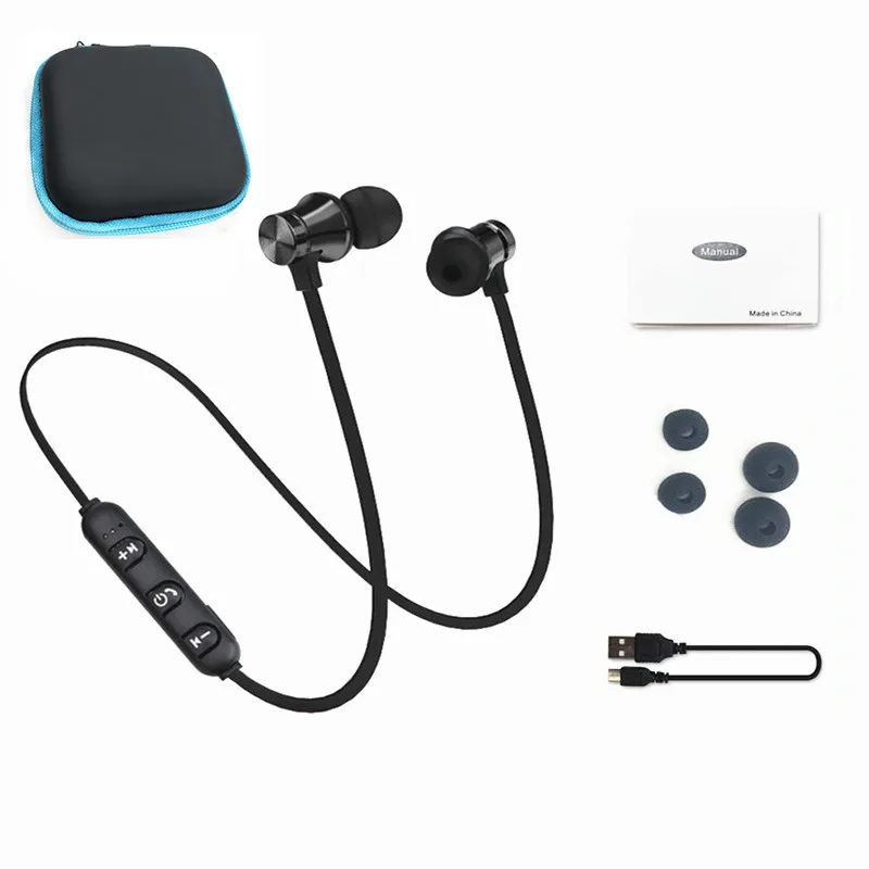368-blackwithcase Bluetooth наушники беспроводные металлические спортивные наушники с защитой от пота Магнитная гарнитура для xiaomi iPhone Auriculare kulaklik - Цвет: 368-blackwithcase