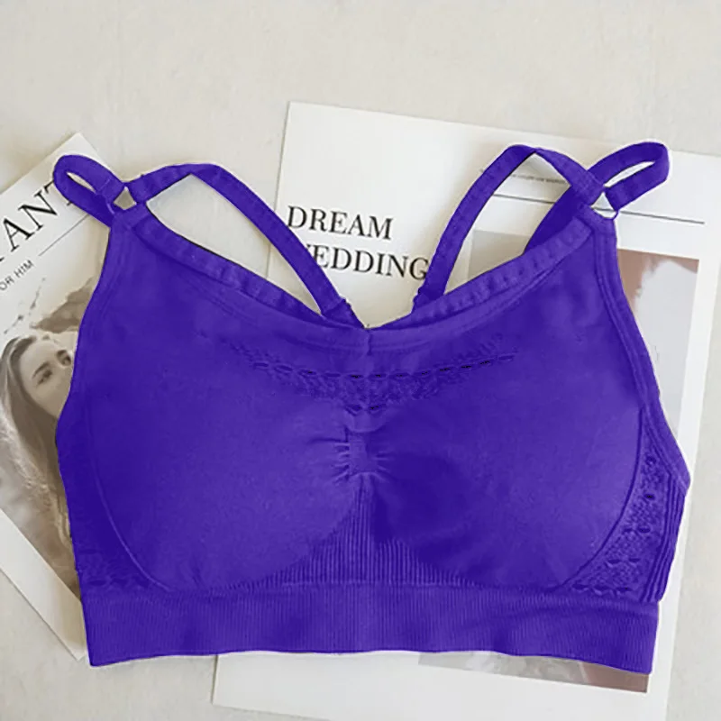 Purple SALSPOR Акула бесшовный спортивный Топ для женщин противоударный высокая Растяжка пуш-ап бюстгальтер для йоги тренажерного зала майка с открытой спиной беговое Спортивное нижнее белье - Цвет: Purple