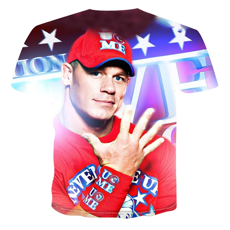 

WWE Wrestling Star Characters 3D Digital Printing Large Size Men's Summer Round Neck Short Sleeve Pullover T-shirt