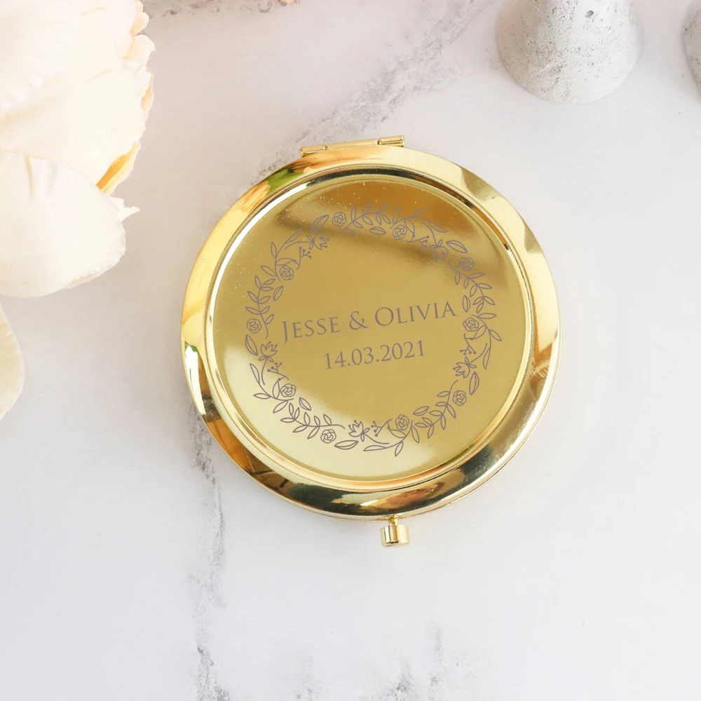 20x женский кошелек зеркала индивидуальный свадебный подарок Золотое