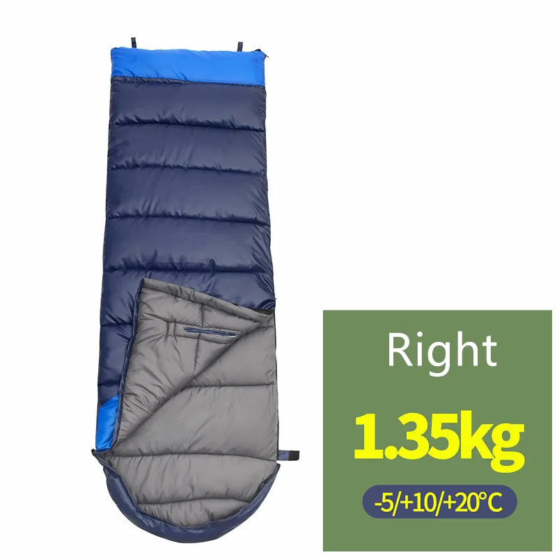 Blue 1.35kg (Right) Водонепроницаемый дорожный спальный мешок на молнии, ветронепроницаемый конверт для путешествий, походный мешок для путешествий на открытом воздухе Hikin - Цвет: Blue 1.35kg (Right)